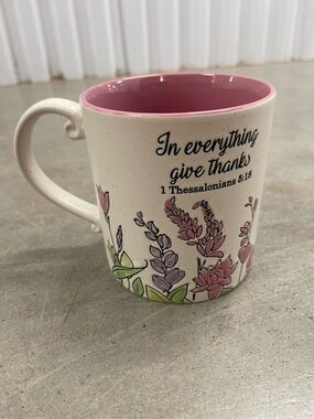 Spectrum Designz 21oz mug IN EVERYTHING GIVE THANKS Thessalonians  Brand new
